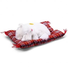 SIMULATION SLEEPING CAT CRAFT TOY  WITH SOUND (WHITE)