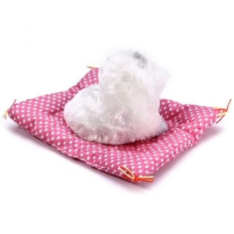 SIMULATION SLEEPING CAT CRAFT TOY  WITH SOUND (SEAT CAT WHITE)
