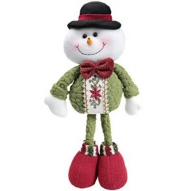 FLEXIBLE CHRISTMAS STANDING SNOWMAN DOLL HOME ORNAMENT CHRISTMAS GIFT (GREEN)