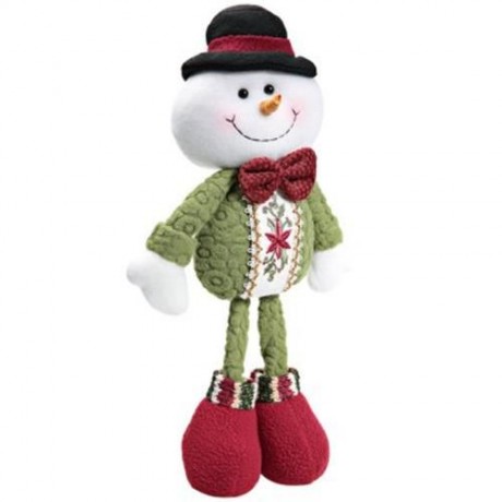 FLEXIBLE CHRISTMAS STANDING SNOWMAN DOLL HOME ORNAMENT CHRISTMAS GIFT (GREEN)