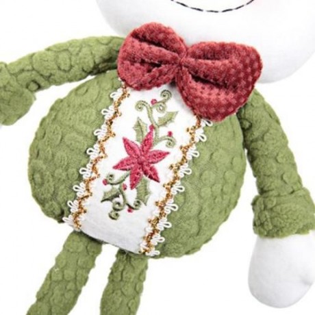 FLEXIBLE CHRISTMAS STANDING SNOWMAN DOLL HOME ORNAMENT CHRISTMAS GIFT (GREEN)