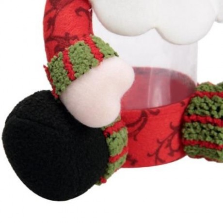 CHRISTMAS CANDY JAR SANTA CLAUS DOLL DECORATION (RED)