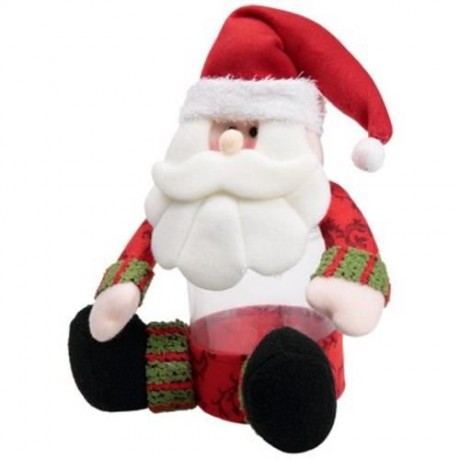 CHRISTMAS CANDY JAR SANTA CLAUS DOLL DECORATION (RED)
