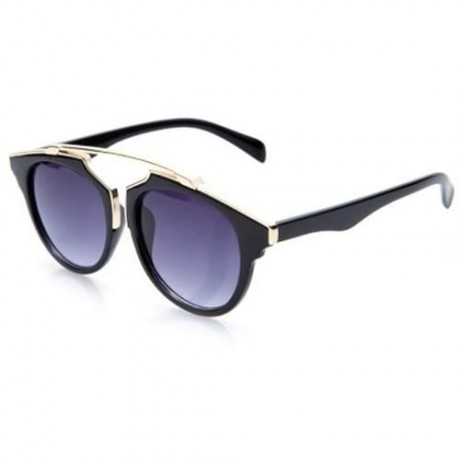 CHIC METAL MATCHING DESIGN FULL FRAME SUNGLASSES (PURPLE)