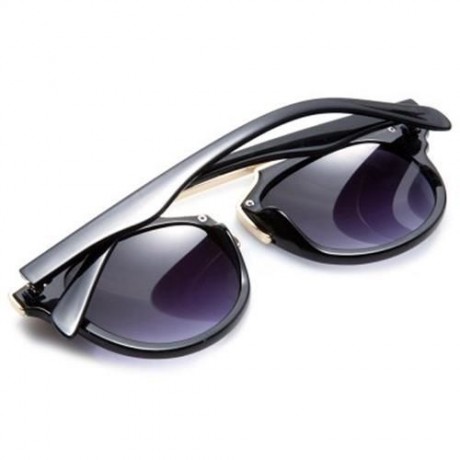 CHIC METAL MATCHING DESIGN FULL FRAME SUNGLASSES (PURPLE)