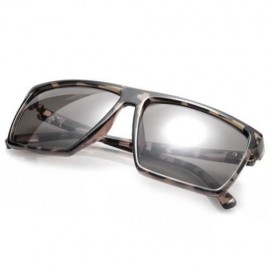 STYLISH QUADRATE FRAME SKULL EMBELLISHED SUNGLASSES (LEOPARD)