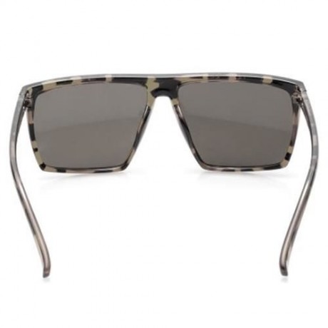 STYLISH QUADRATE FRAME SKULL EMBELLISHED SUNGLASSES (LEOPARD)