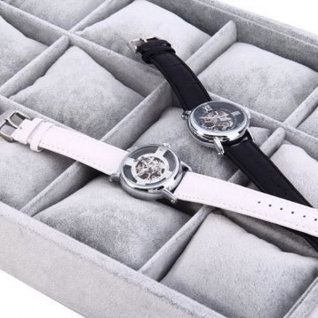 SKONE 80057 WOMEN HOLLOW MECHANICAL WATCH WITH GENUINE LEATHER STRAP (BLACK)