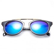 CHIC METAL MATCHING DESIGN FULL FRAME SUNGLASSES (GREEN)