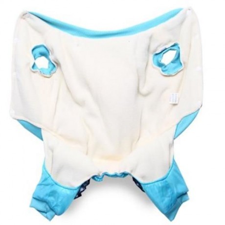 FOUR FEET PET DOG COTTON-PADDED CLOTHES GIRL DESIGN BACK POCKET WARM COAT (PURPLISH BLUE)