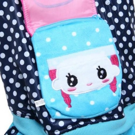 FOUR FEET PET DOG COTTON-PADDED CLOTHES GIRL DESIGN BACK POCKET WARM COAT (PURPLISH BLUE)