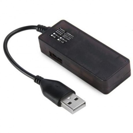 KW203 USB DETECTOR CHARGING VOLTAGE CURRENT PANEL METER LED DUAL DISPLAY (BLACK)