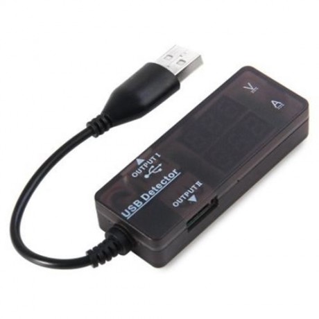 KW203 USB DETECTOR CHARGING VOLTAGE CURRENT PANEL METER LED DUAL DISPLAY (BLACK)