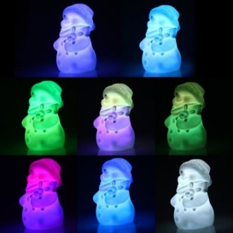 LED NIGHT LIGHT SNOWMAN DESIGN LAMP DECORATIVE LIGHTING WITH WARM WHITE LIGHT (WARM WHITE 