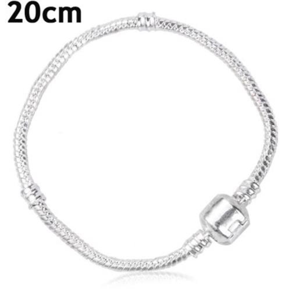 18CM 8G NEUTRAL FASHION EUROPE AMERICA BRACELET ROUND BONE SNAKE CHAIN BRACELET (SILVER)