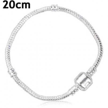 18CM 8G NEUTRAL FASHION EUROPE AMERICA BRACELET ROUND BONE SNAKE CHAIN BRACELET (SILVER)