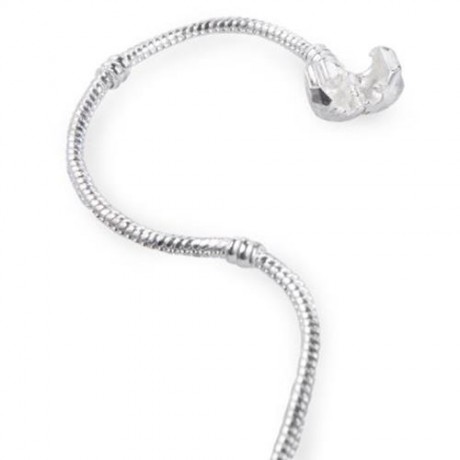 18CM 8G NEUTRAL FASHION EUROPE AMERICA BRACELET ROUND BONE SNAKE CHAIN BRACELET (SILVER)