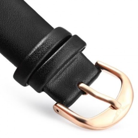 GUANQIN MALE LEATHER CALENDAR LUMINOUS ANALOG QUARTZ WATCH WITH MOVING SUB-DIALS (BLACK GO