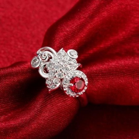925 SILVER PLATED FASHION RING FOR WOMEN JEWELRY ACCESSORIES NICKLE FREE (SILVER PLATED RE