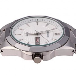 WEIQIN W23031A MALE CALENDAR RHINESTONE QUARTZ WATCH WITH STEEL BAND 5ATM WATER RESISTANT 