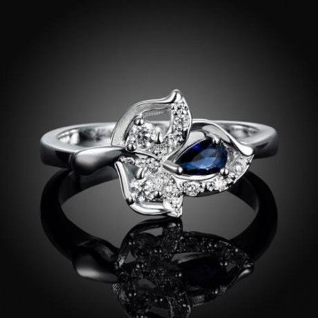 925 SILVER PLATED FASHION RING FOR WOMEN JEWELRY ACCESSORIES NICKLE FREE LEAF PATTERN (SIL