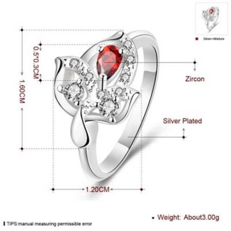 925 SILVER PLATED FASHION RING FOR WOMEN JEWELRY ACCESSORIES NICKLE FREE LEAF PATTERN (SIL