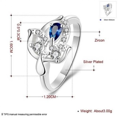 925 SILVER PLATED FASHION RING FOR WOMEN JEWELRY ACCESSORIES NICKLE FREE LEAF PATTERN (SIL