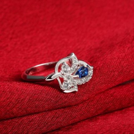 925 SILVER PLATED FASHION RING FOR WOMEN JEWELRY ACCESSORIES NICKLE FREE LEAF PATTERN (SIL