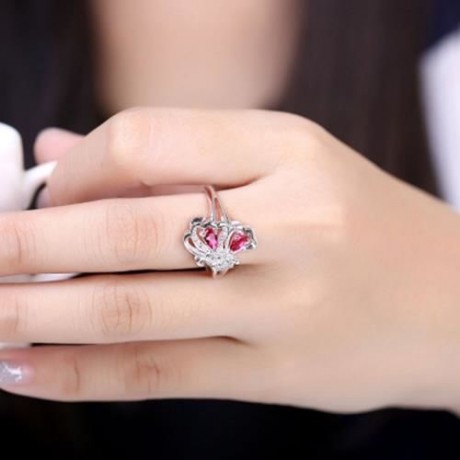 925 SILVER PLATED BOWKNOT PATTERN FASHION RING FOR WOMEN JEWELRY ACCESSORIES NICKLE FREE (