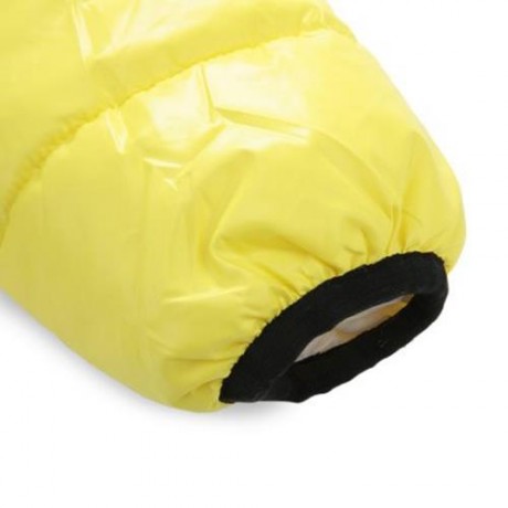 CUTE PANDA HAT LONG SLEEVE ZIPPERED PRINTED PADDED COAT FOR KIDS (YELLOW)