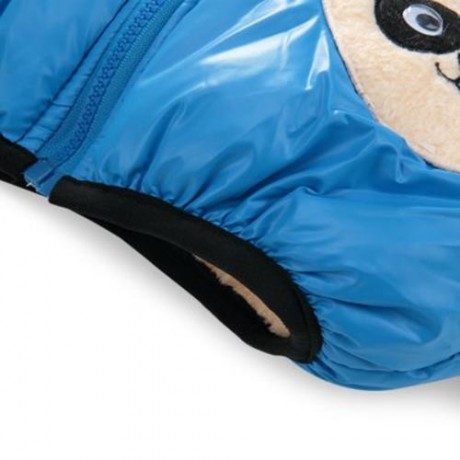 CUTE PANDA HAT LONG SLEEVE ZIPPERED PRINTED PADDED COAT FOR KIDS (BLUE)