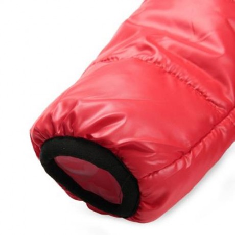 CUTE PANDA HAT LONG SLEEVE ZIPPERED PRINTED PADDED COAT FOR KIDS (RED)