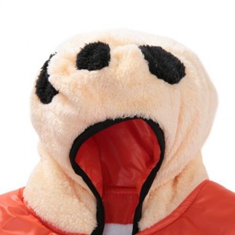 CUTE PANDA HAT LONG SLEEVE ZIPPERED PRINTED PADDED COAT FOR KIDS (JACINTH)