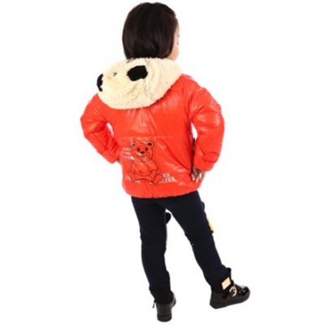 CUTE PANDA HAT LONG SLEEVE ZIPPERED PRINTED PADDED COAT FOR KIDS (JACINTH)