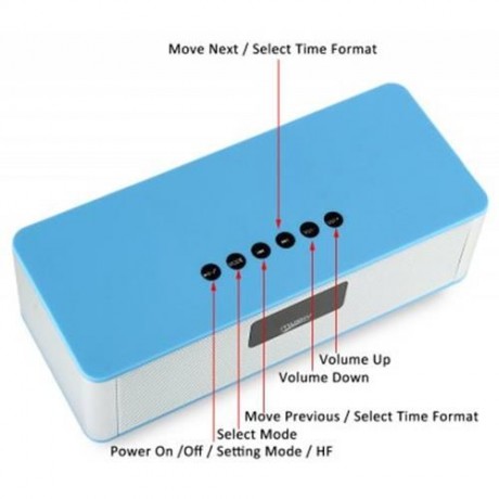 MUSKY DY21L HIFI WIRELESS  V4.0 BLUETOOTH STEREO SPEAKER WITH LED DISPLAY MULTIMEDIA TIME 