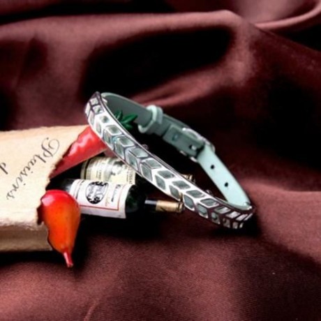 FASHION WOMEN FAUX LEATHER JEWELRY RETRO ADJUSTABLE BRACELET BELT (GREEN)