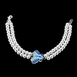 WOMEN CLASSY DESIGN SILVER PLATED BRACELET (BLUE)