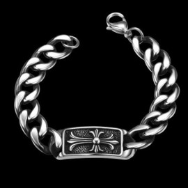 FASHION OLD CLASSICAL STYLE 316L STAINLESS STEEL BRACELET FOR MEN H017  (SILVER)