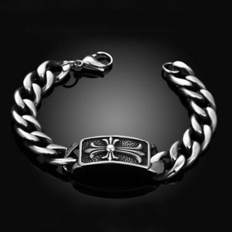 FASHION OLD CLASSICAL STYLE 316L STAINLESS STEEL BRACELET FOR MEN H017  (SILVER)