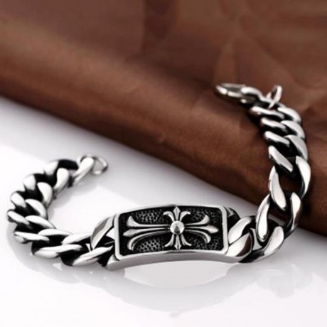 FASHION OLD CLASSICAL STYLE 316L STAINLESS STEEL BRACELET FOR MEN H017  (SILVER)