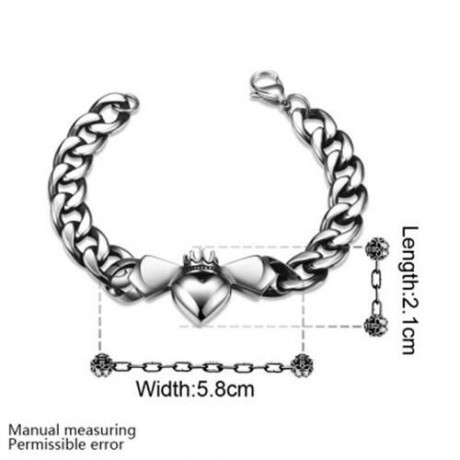FASHION BAT PATTERN 316L STAINLESS STEEL BRACELET FOR MEN H006  (SILVER)