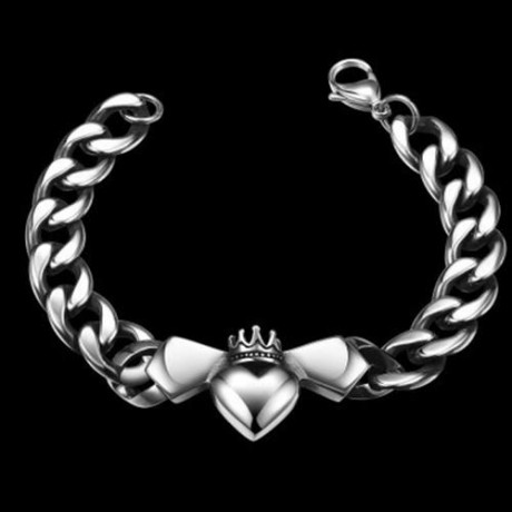 FASHION BAT PATTERN 316L STAINLESS STEEL BRACELET FOR MEN H006  (SILVER)