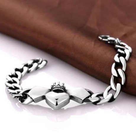FASHION BAT PATTERN 316L STAINLESS STEEL BRACELET FOR MEN H006  (SILVER)