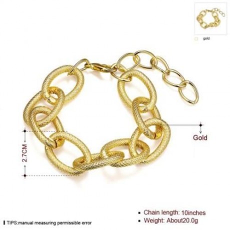 B009 NICKLE FREE ANTIALLERGIC FASHION JEWELRY 18K GOLD PLATED BRACELETS (GOLDEN)