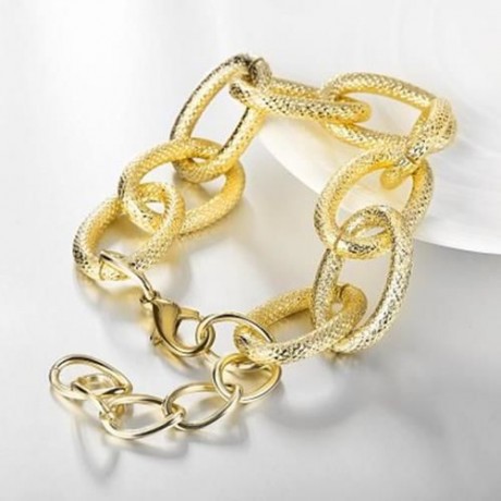 B009 NICKLE FREE ANTIALLERGIC FASHION JEWELRY 18K GOLD PLATED BRACELETS (GOLDEN)