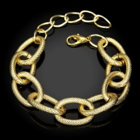 B009 NICKLE FREE ANTIALLERGIC FASHION JEWELRY 18K GOLD PLATED BRACELETS (GOLDEN)