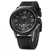 NAVIFORCE NF9028 MEN QUARTZ WATCH ANALOG WRISTWATCH DATE WATCHES PU STRAP (GRAY)