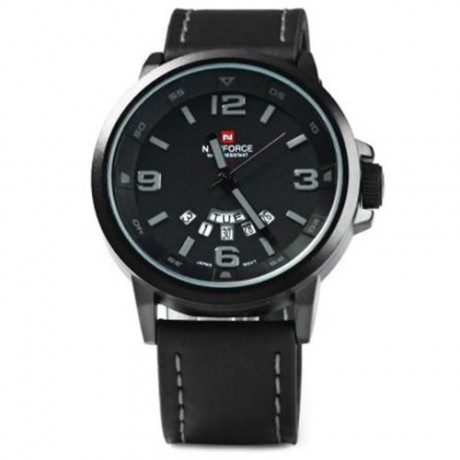 NAVIFORCE NF9028 MEN QUARTZ WATCH ANALOG WRISTWATCH DATE WATCHES PU STRAP (GRAY)