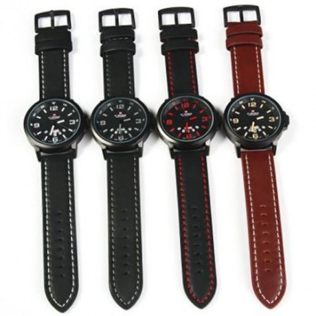 NAVIFORCE NF9028 MEN QUARTZ WATCH ANALOG WRISTWATCH DATE WATCHES PU STRAP (GRAY)