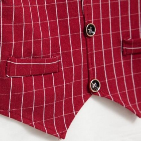 BRITISH STYLE ROUND NECK LONG SLEEVE COTTON BABY BOYS FAUX TWINSET (WINE RED)
